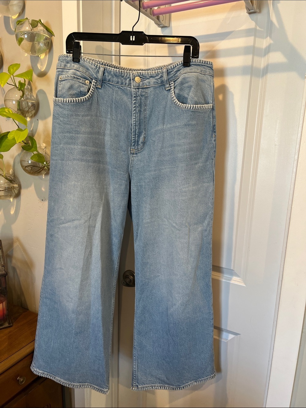 Rails Light Blue High-Rise Wide-Leg Jeans